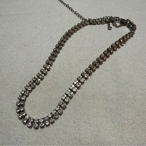 Gold Faux Diamond Chocker Necklace - Picture 7 of 9